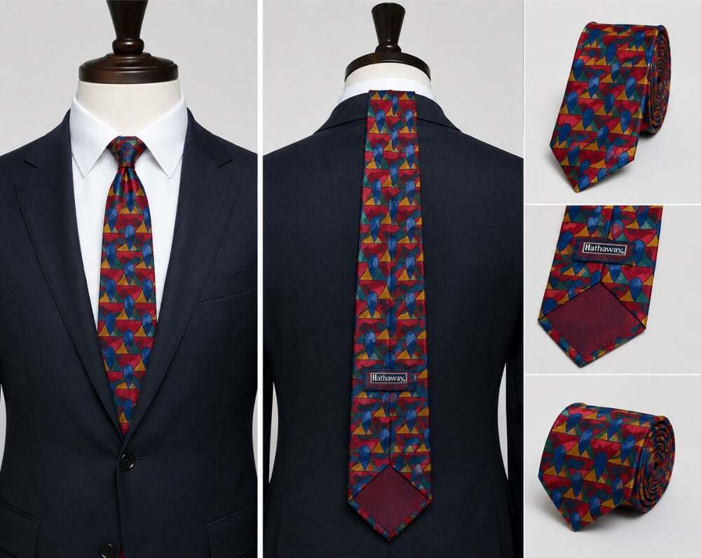 Vintage Hathaway multi color Silk Squares Tie